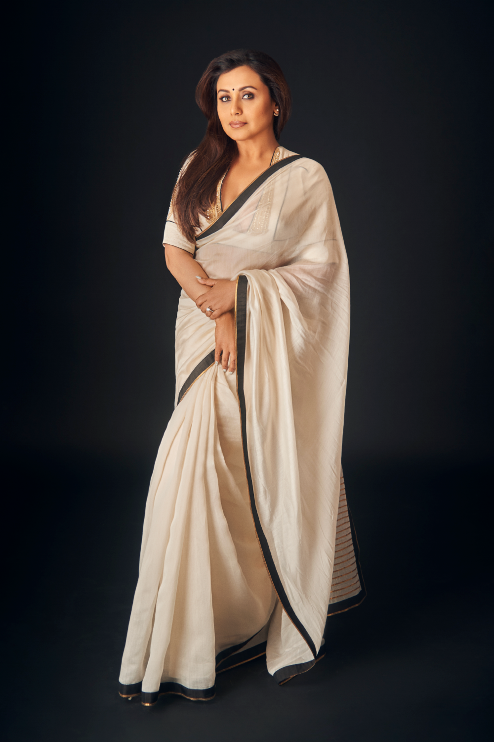 Rani Mukerji in Chanderi sari by Masaba